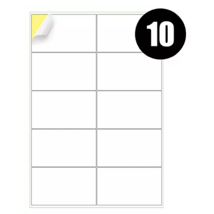 A4 Label Sheets 10 Labels Per Sheet 99.1 x 57mm - 100 Sheets