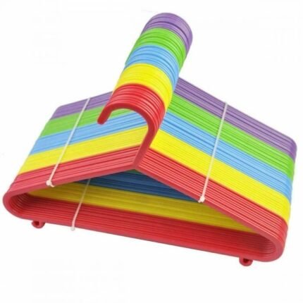 40 x Multicolour Plastic Children’s Clothes Hangers with Shoulder Notches – 29cm