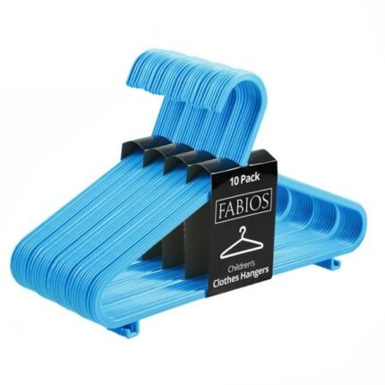 40 x Blue Plastic Children’s Clothes Hangers with Shoulder Notches – 29cm