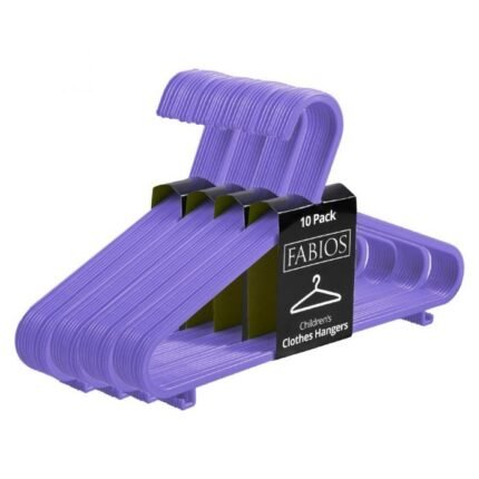 40 x Purple Plastic Children’s Clothes Hangers with Shoulder Notches – 29cm