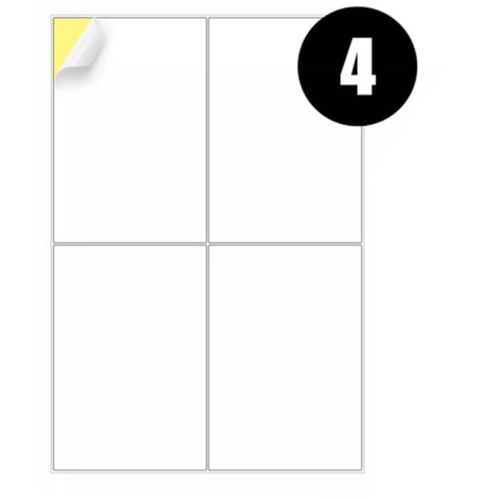 A4 Label Sheets 4 Labels Per Sheet 105 x 148mm - 100 Sheets
