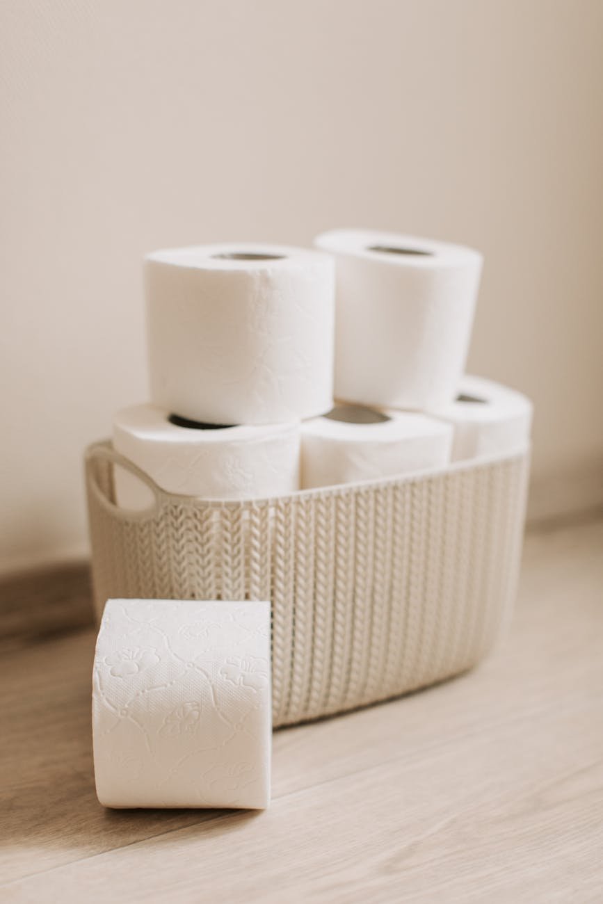 basket full of toilet paper