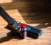 close up of a person cleaning the floor